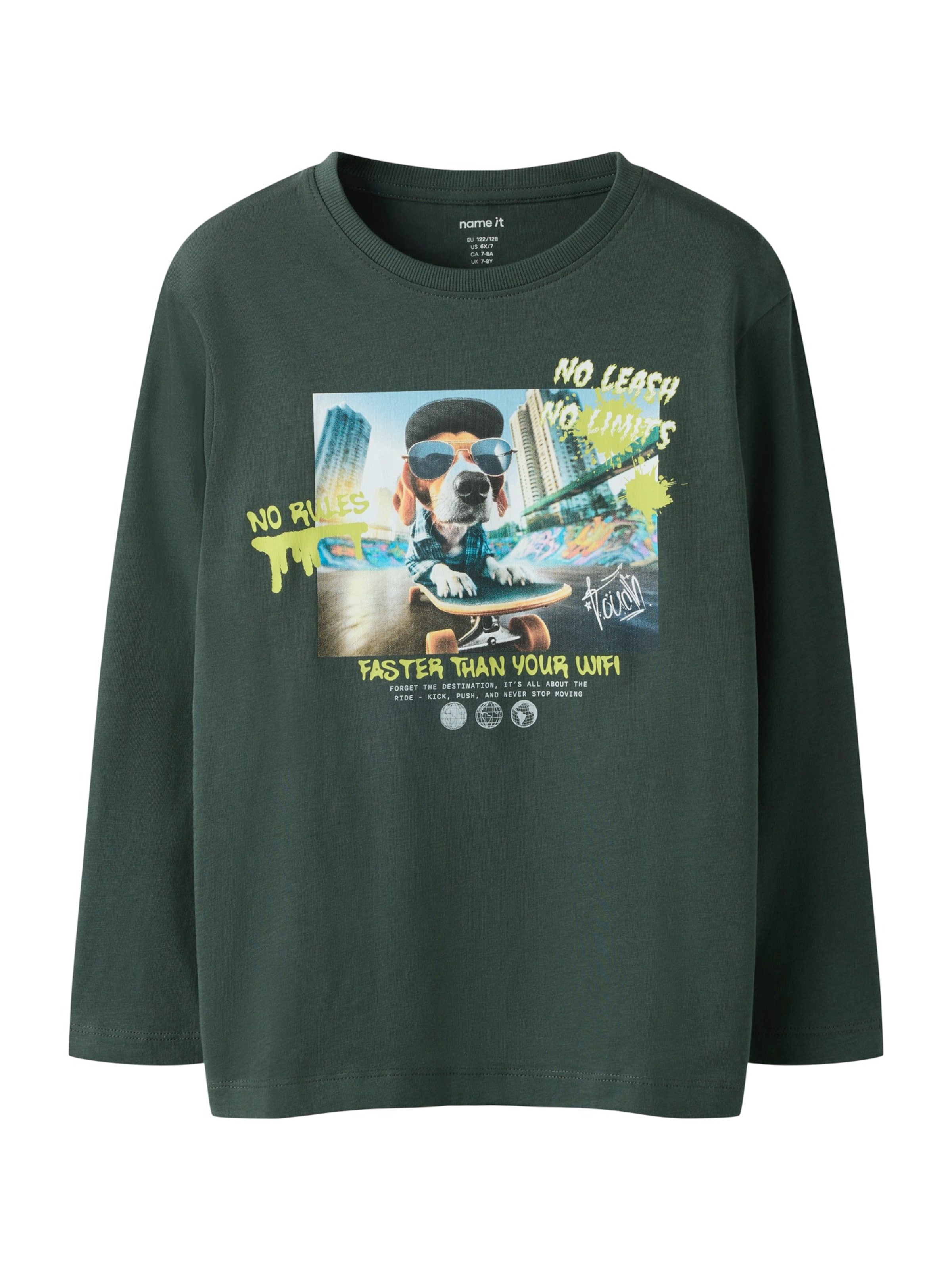 NAME IT - Camiseta 'NKMVOTO' en verde: frente