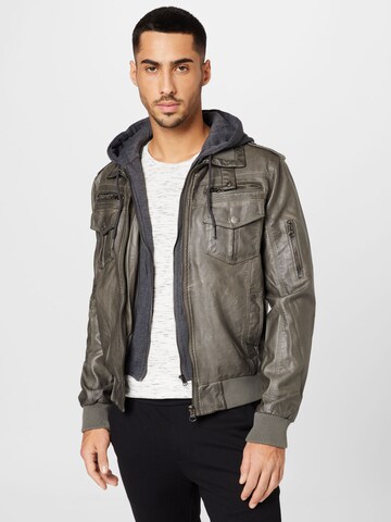 INDICODE JEANS Regular Fit Jacke 'Aaron' in Grau: predná strana