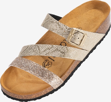 Palado Pantolette 'Palado Chios' in Gold: Vorderseite