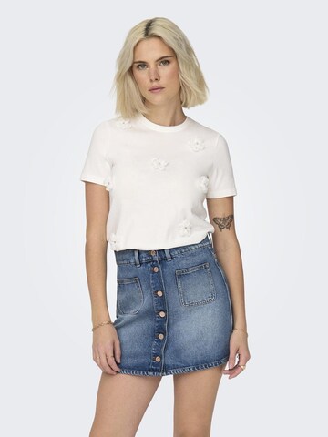 T-shirt 'OLIVIA' ONLY en blanc : devant