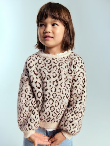 MANGO KIDS Neulepaita 'MEOWB' värissä beige: etupuoli
