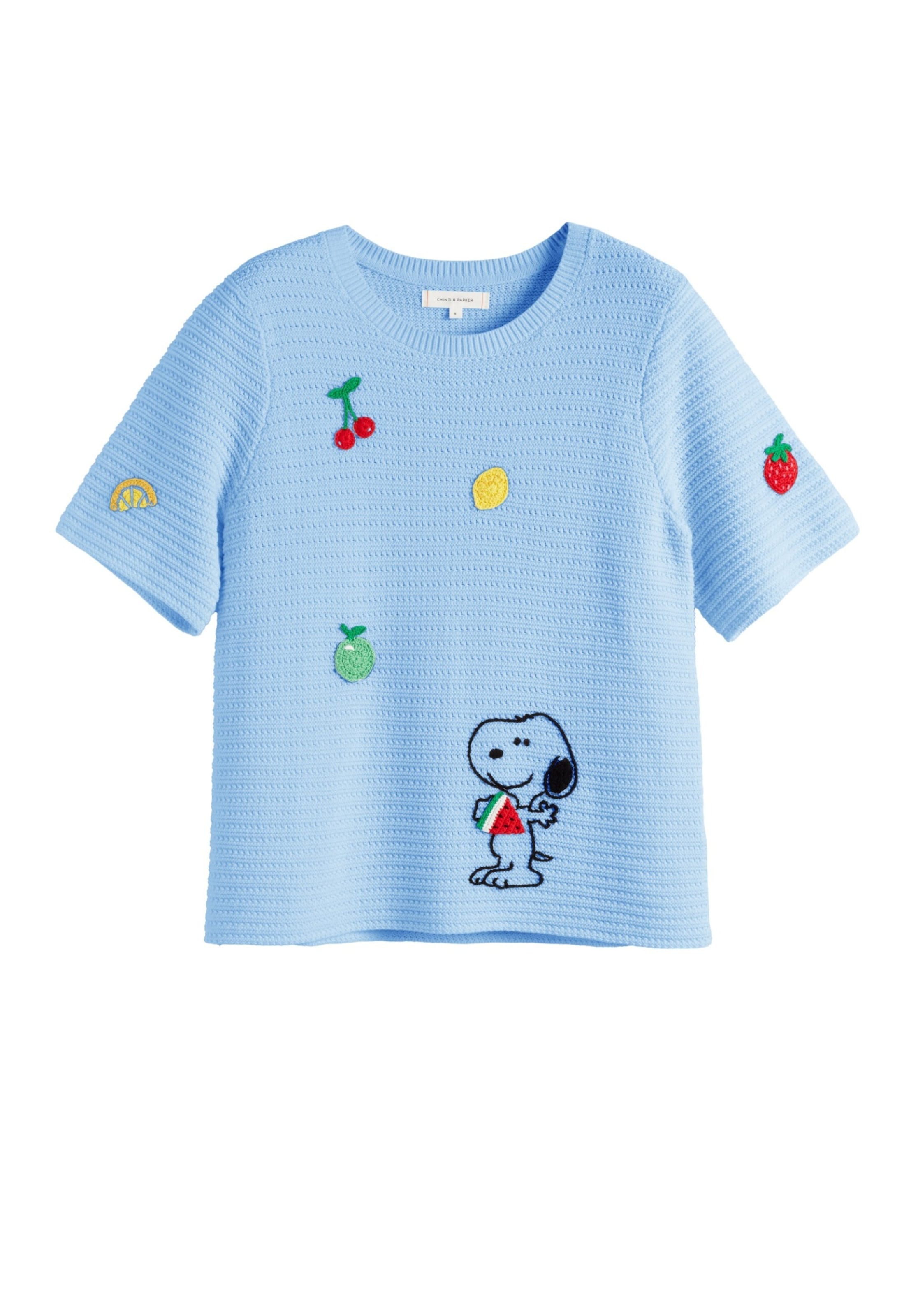 Chinti & Parker Sweater 'Snoopy' in Blue: front