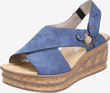 Sandales Rieker en bleu : devant