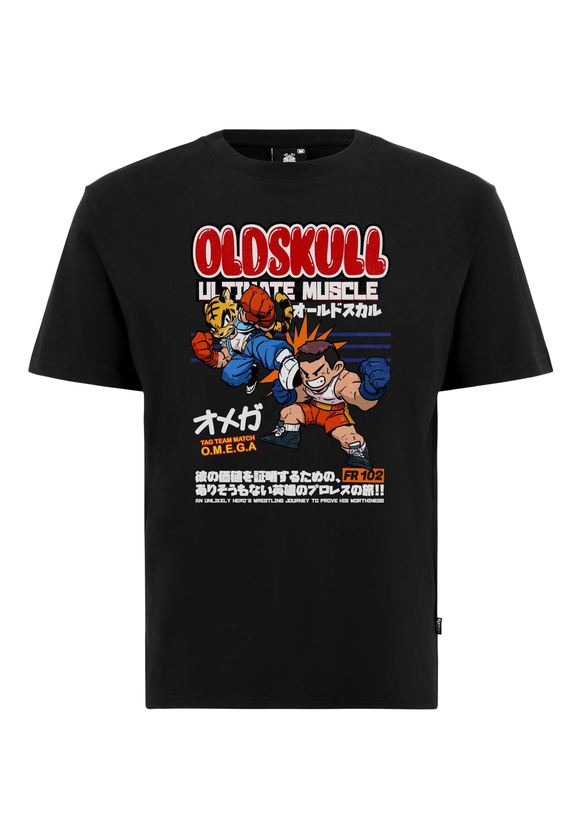 Oldskull Shirt 'Asian Muscle Clash Logo Graphic' in Black: front