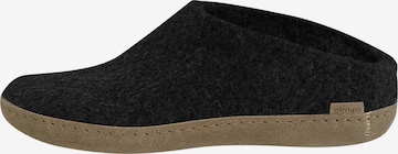 Glerups Slippers 'Ledersohle' in Grey: front