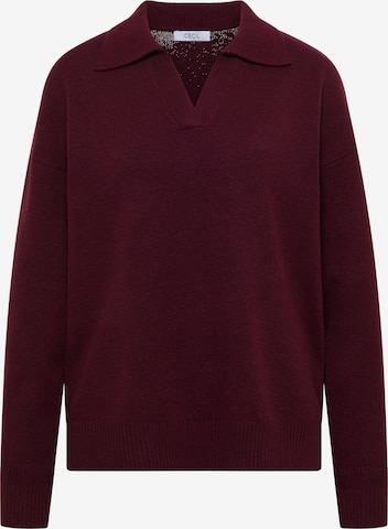 CECIL Langarm Pullover mit Polokragen in Rot: Vorderseite