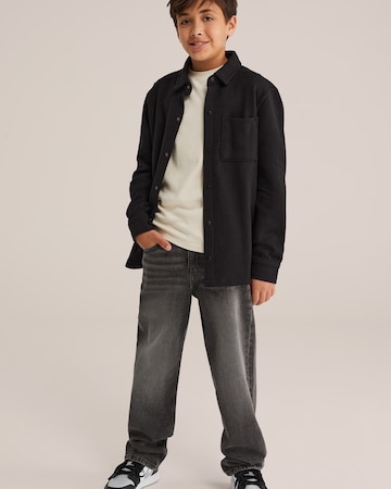 WE Fashion Regular fit Button Up Shirt in Black