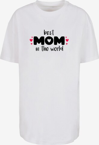 Merchcode Oversized shirt 'Mothers Day - Best Mom In The World' in Wit: voorkant