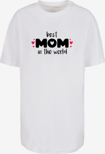 Merchcode T-shirt oversize 'Mothers Day - Best Mom In The World' en rouge / noir / blanc, Vue avec produit