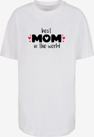 Merchcode Oversized Shirt 'Mothers Day - Best Mom In The World' in White: front