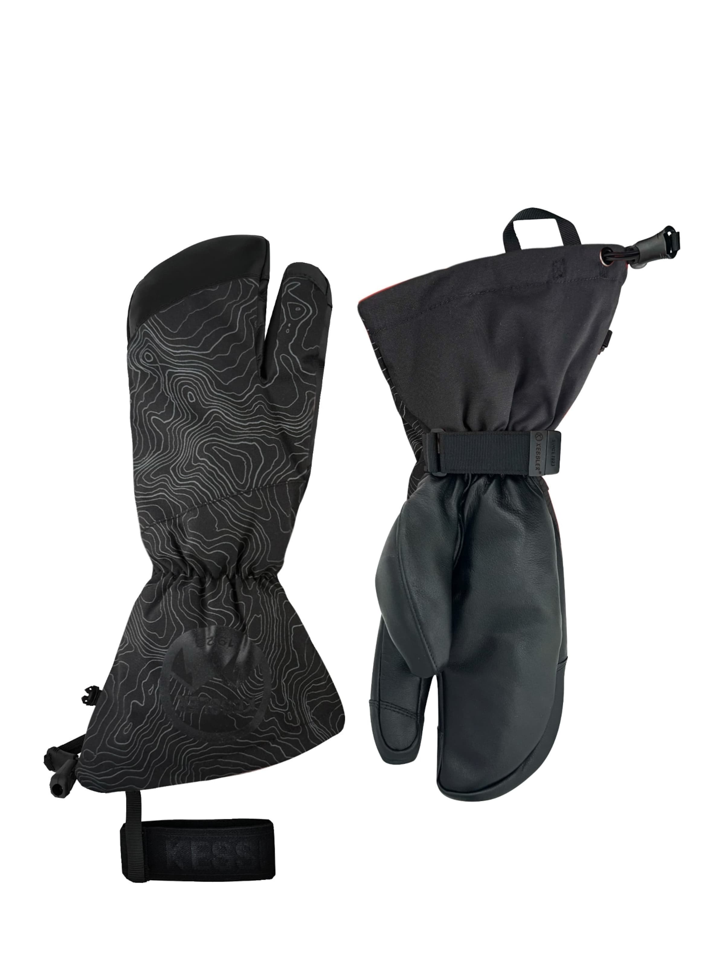 KESSLER Full Finger Gloves 'CANMORE' in Black: front