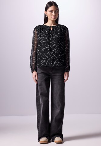 Street One Studio Gemusterte Chiffon-Tunika in Schwarz