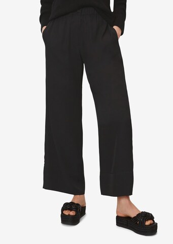 Marc O'Polo Wide Leg Hose in Schwarz