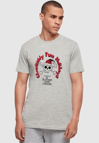 T-Shirt 'The Nightmare Before Christmas - Ghoulishly Fun Holidays' ABSOLUTE CULT en gris : devant