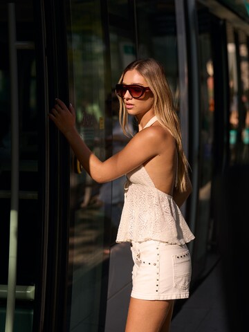 Bershka Knitted Top in Beige