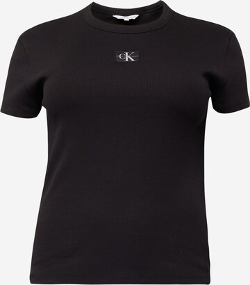 T-shirt Calvin Klein Jeans Curve en noir : devant