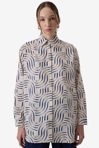 Touche Prive Shirt in Beige / Marine blue, Item view