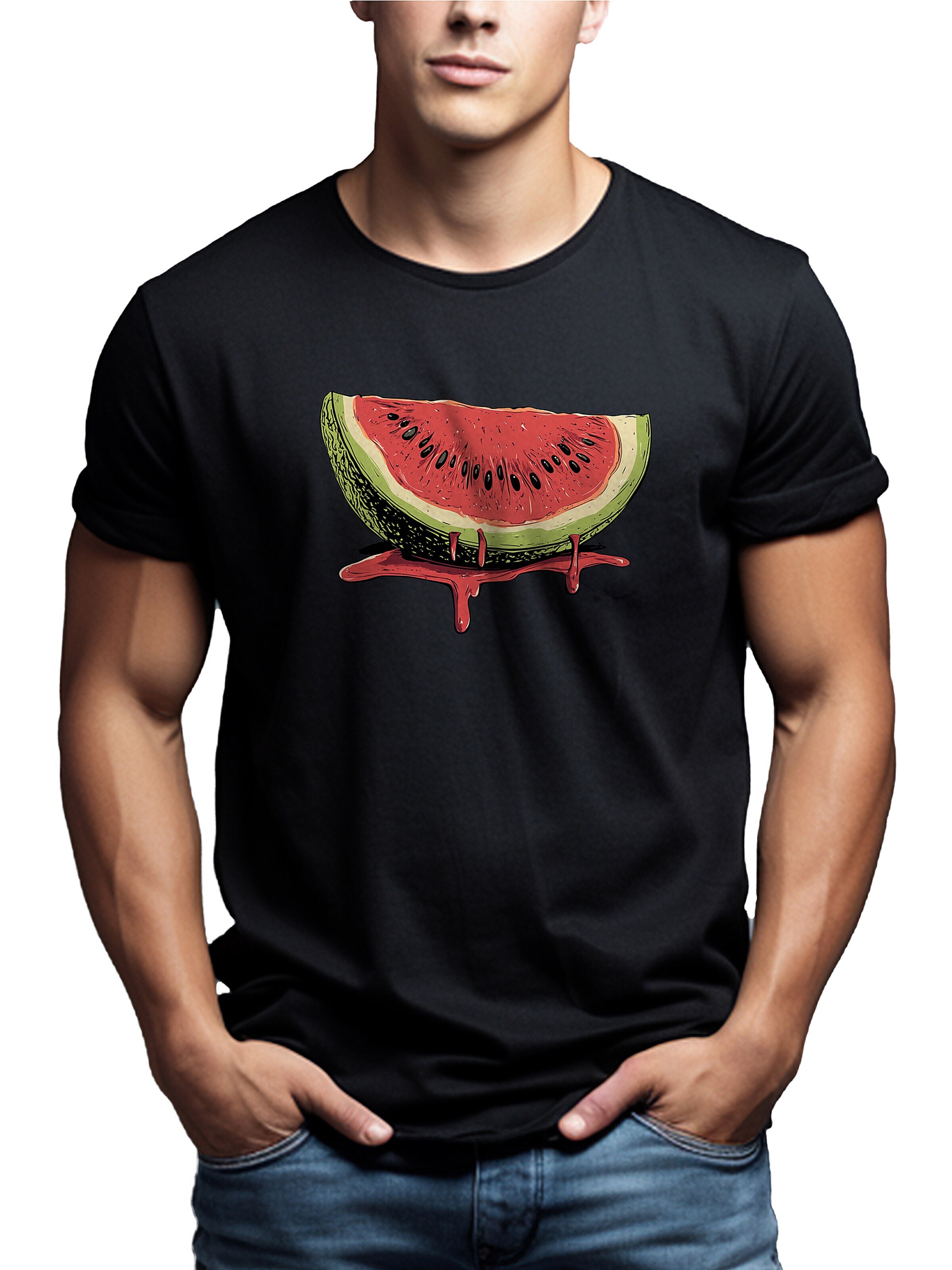 MAKAYA Shirt 'Watermelon' in Black