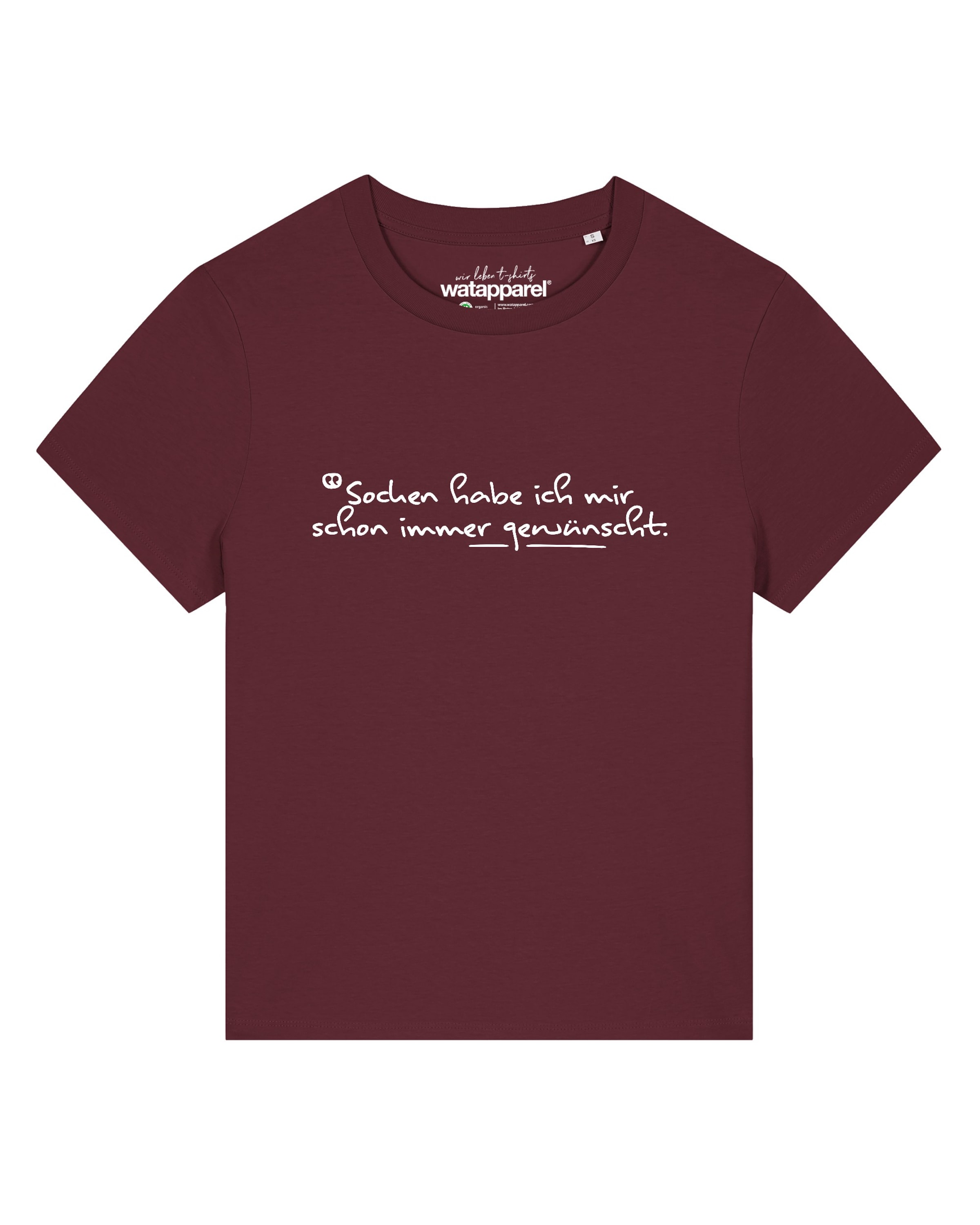 T-shirt 'Socken Habe Ich Mir Schon Immer Gewünscht' Watapparel en rouge : devant