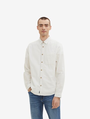 TOM TAILOR Regular fit Button Up Shirt in White: front