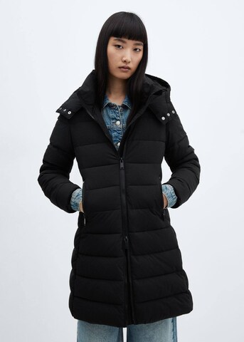 Manteau d’hiver 'Bego' MANGO en noir : devant