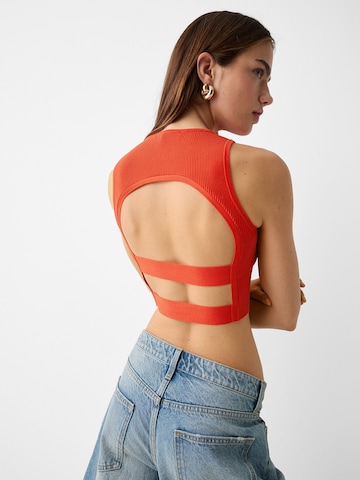 Bershka Gebreide top in Rood