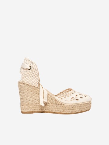 Alhamas Sandal 'Alpargata Cuña 10 cm' in Beige: front