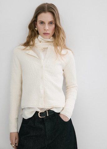 MANGO Knit Cardigan 'Pariso' in Beige: front
