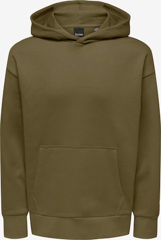 Only & Sons Slimfit Sweatshirt 'DAN' in Braun: predná strana