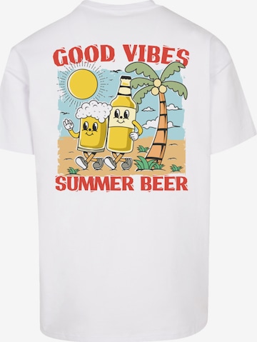 F4NT4STIC Shirt 'Summer Time Vintage Beer Cartoon' in White: front