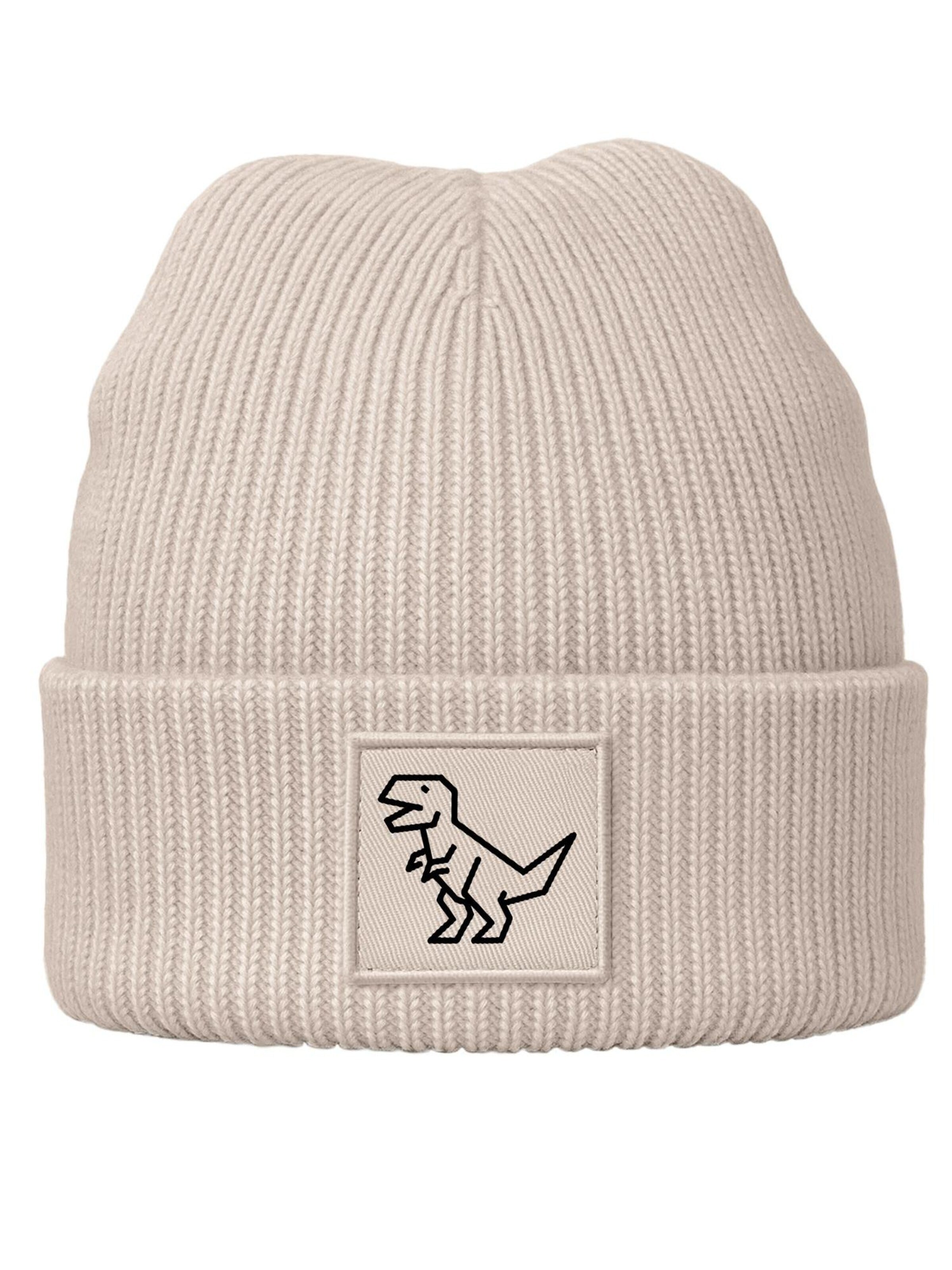 Neverless Mütze 'Polygon T-Rex'‌‌‌‌ in Beige: Vorderseite