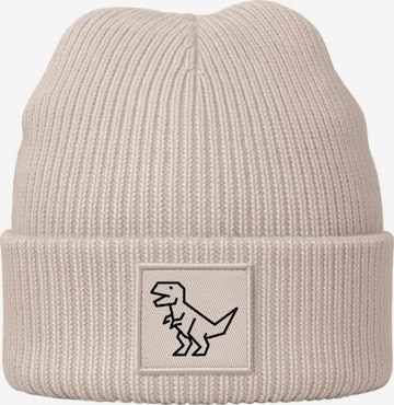 Neverless Mütze 'Polygon T-Rex' in Beige: Vorderseite