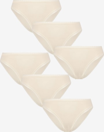 Albero Natur Panty 'Bio-Baumwoll-Slip mit Spitze – 6er Pack' in White: front