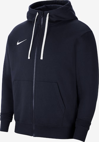 NIKE Athletic Zip-Up Hoodie in Blue: front