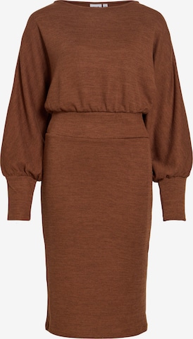 VILA - Vestido de punto en marrón: frente