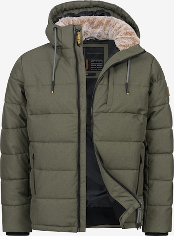 INDICODE JEANS Winterjas 'Hebero' in Groen: voorkant