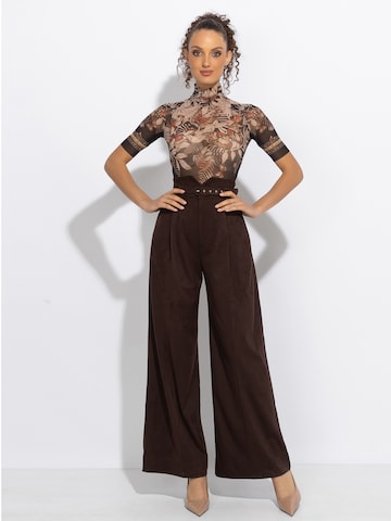 JIORO Blusenbody 'MIDNIGHT BUTTERFLIES' in Schwarz