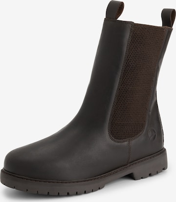 Travelin Chelsea boots 'Herning' in Bruin: voorkant