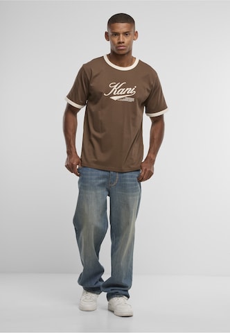 Karl Kani T-Shirt 'Cursive Varsity' in Braun