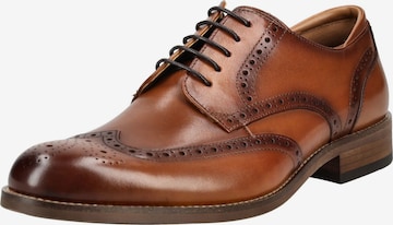 CLARKS - Sapato com atacadores em castanho: frente