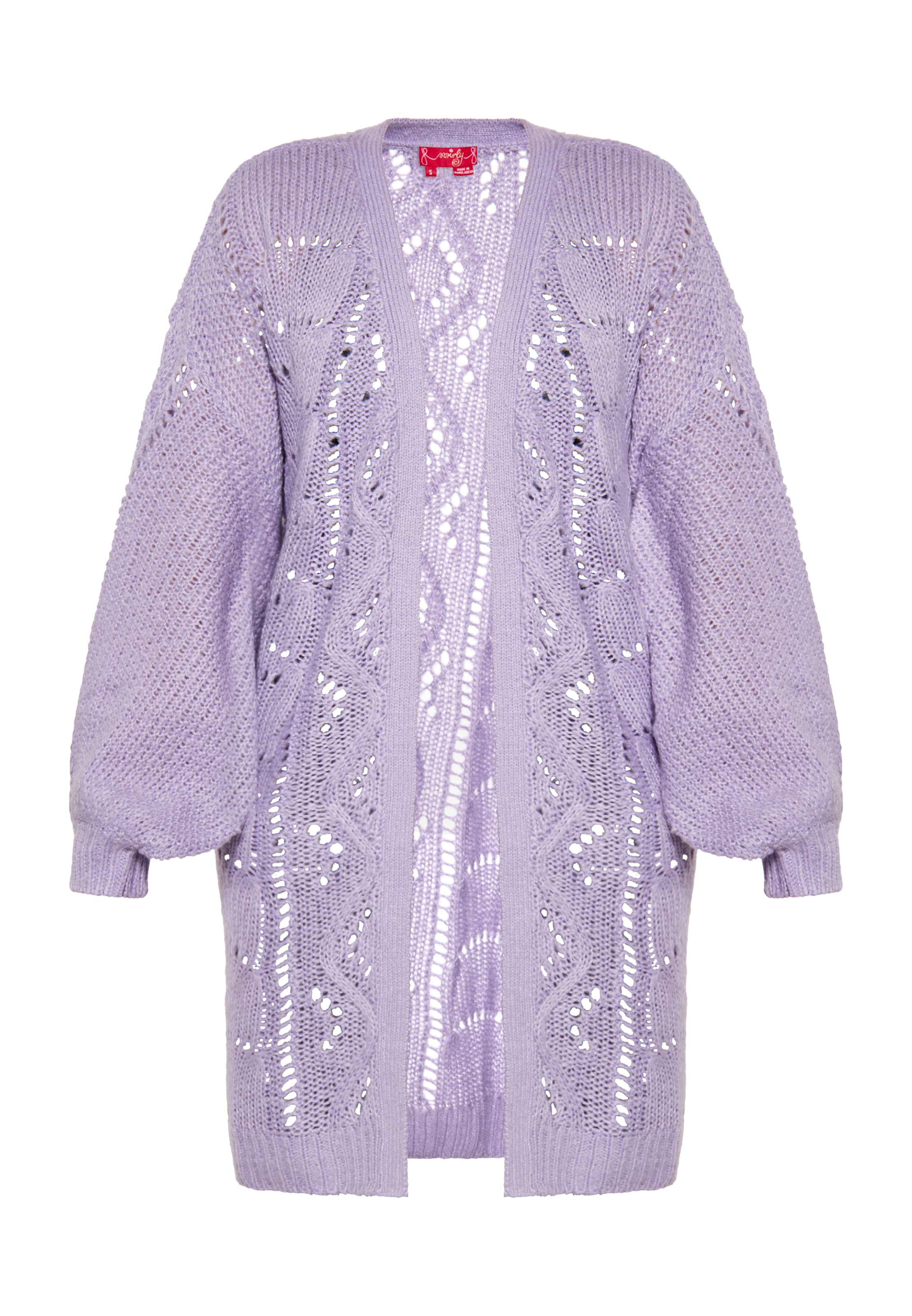 swirly Knit cardigan in Purple: front