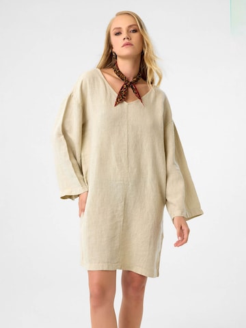DIMI Summer Dress 'Damen Leinenkleid' in Beige: front