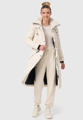 MARIKOO Winter Coat 'Ayumii' in Beige: front