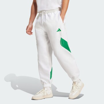ADIDAS SPORTSWEAR Tapered Sports trousers 'Stadium' in White: front