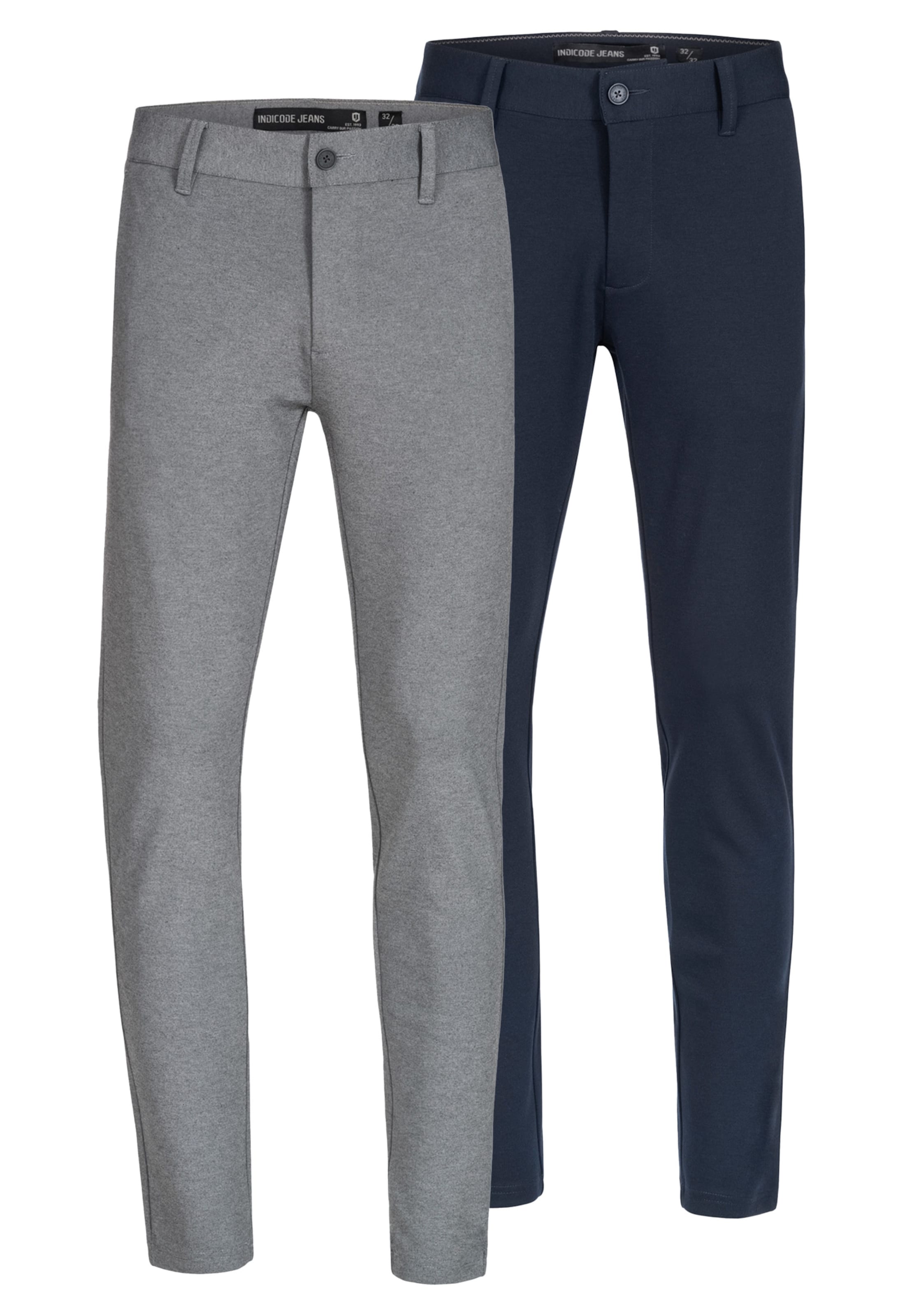 INDICODE JEANS Chino trousers 'Belford' in Blue: front