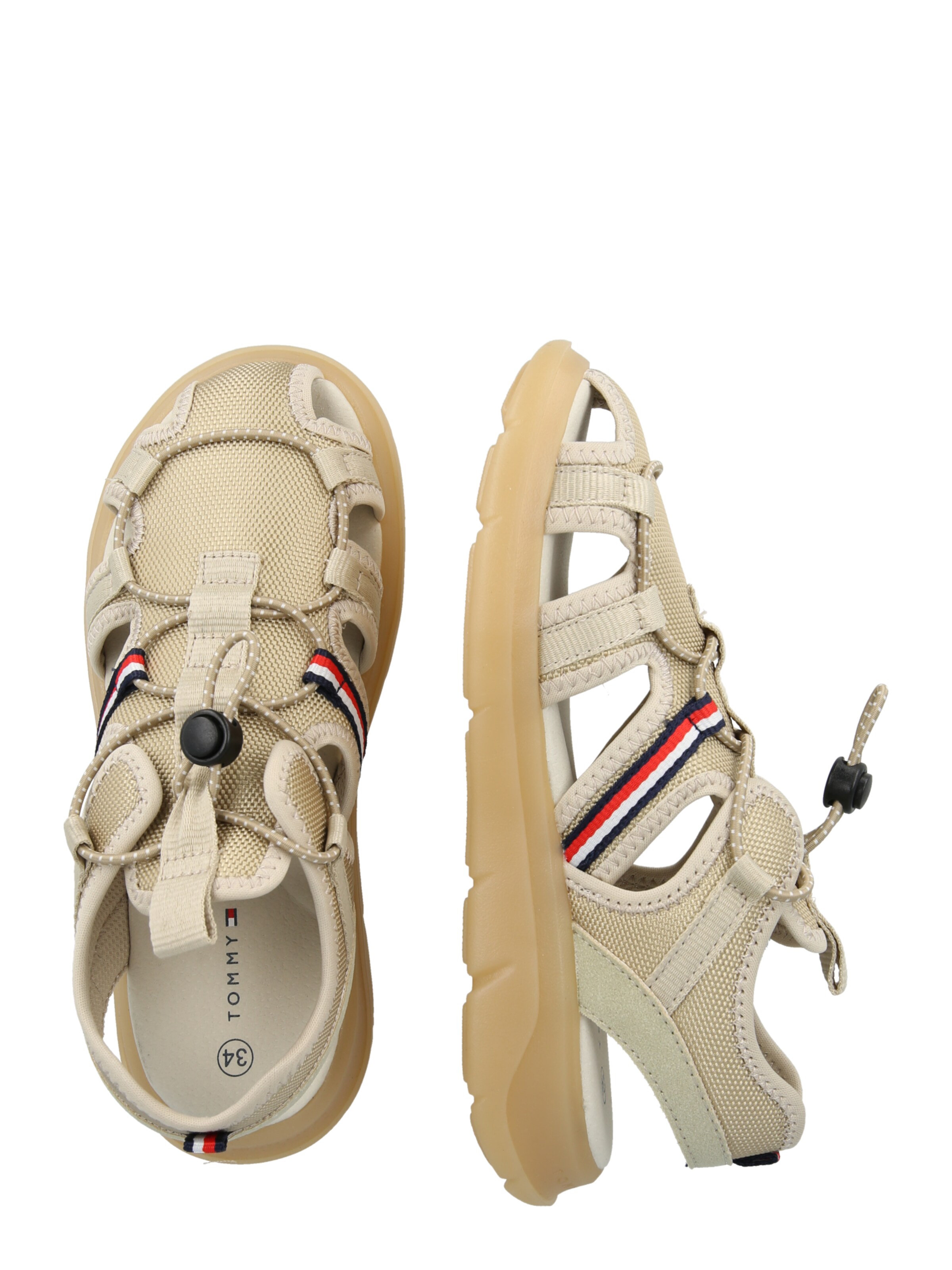 TOMMY HILFIGER Nyitott cipők 'QUEST' - bézs