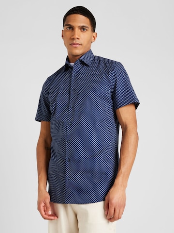 OLYMP - Ajuste regular Camisa 'Level 5' en azul: frente