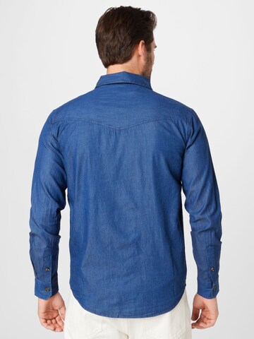 ABOUT YOU Regular fit Button Up Shirt 'Devin' in Blue
