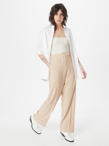 ABOUT YOU Loose fit Pleated Pants 'Marle' in Beige