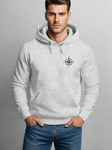 Neverless Sweatshirt 'Kompass' in Grey